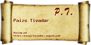 Paizs Tivadar névjegykártya